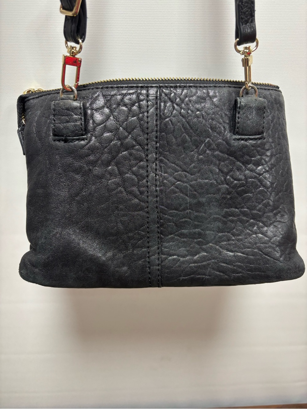 Vince Camuto Black Pebbled Leather Crossbody with Gold Hardware - Picture 6 of 6
